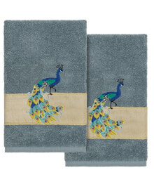 Linum Home textiles Turkish Cotton Penelope Embellished Hand Towel Set, 2 Piece