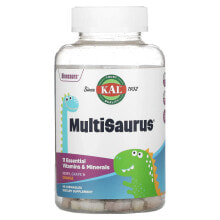 Витамины и БАДы для детей KAL MultiSaurus Витаминно-минеральный комплекс для детей, со вкусом ягод, винограда и апельсина, 90 жевательных таблеток