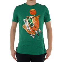 Мужские спортивные футболки Мужская футболка спортивная зеленая с принтом баскетбол  Reebok Classic Basketball Pump 1 Tshirt