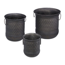 3er Set Blumentopf antik