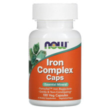 NOW Iron Complex Caps Капсулы с комплексом железа 100 растительных капсул