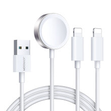 Купить зарядные устройства для смартфонов joyroom: 3в1 Кабель USB-A с индуктивной зарядкой + 2х iPhone Lightning 1.2м белый joyroom S-IW007