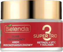 Straffende Anti-Falten-Gesichtscreme 50+ - Bielenda Super Trio Retinol + Vit C + Kollagen