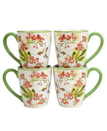 Certified International hummingbirds Set of 4 Mug, 14 oz 4 Asst