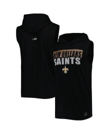 Купить мужские футболки и майки MSX by Michael Strahan: Men's Black New Orleans Saints Relay Sleeveless Pullover Hoodie