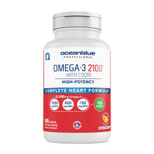 Рыбий жир и Омега 3, 6, 9 oceanblue Omega 3 - 2100 with CoQ10 Омега-3 с коэнзим Q10 для здоровья сердца 90 гелевых капсул