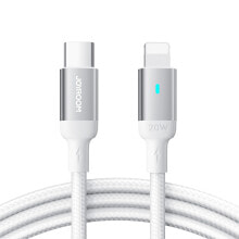 Купить компьютерные кабели и коннекторы joyroom: Kabel przewód USB-C - Lightning ze wskaźnikiem LED 20W A10 Series 1.2 m biały