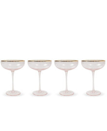 8 Oak Lane glass Wine Coupe, 4 Piece Set