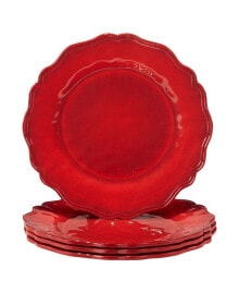 Certified International red Crackle Salad Plates, Set of 4