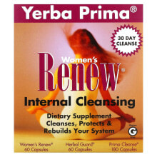 Витамины и БАДы для женщин Yerba Prima, Women's Renew Internal Cleansing, 3 Part Program, 300 Capsules
