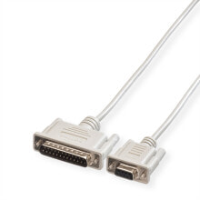 Computer connectors and adapters serial Printer Cable - DB9 F - DB25 M 1.8 m - Grey - 1.8 m - DB9 - DB25 - Male - Female