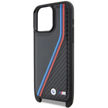 BMW Bmhcp15L23Psvtk iPhone 15 Pro 6.1 M Edition Carbon TricolLines&Strap phone case