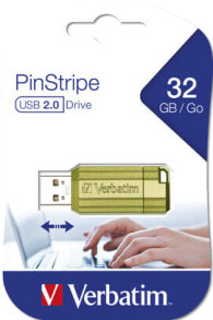 Verbatim PinStripe USB флеш накопитель 32 GB USB тип-A 2.0 Зеленый 49958