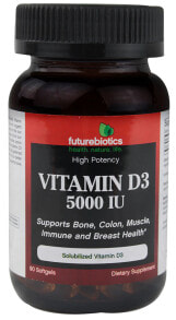 Витамин Д Futurebiotics Vitamin D3 Витамин D-3 для здоровья костей, толстой кишки, мышц, иммунитета и груди 90 гелевых капсул
