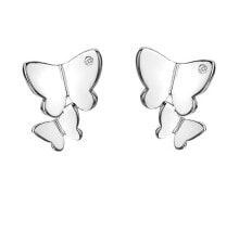 Ювелирные серьги Charming silver earrings with diamonds Flutter DE733