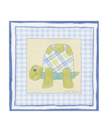 Trademark Global megan Meagher Turtle with Plaid III Childrens Art Canvas Art - 15.5