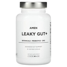 Пребиотики и пробиотики codeage, Amen, Leaky Gut +, 90 растительных капсул
