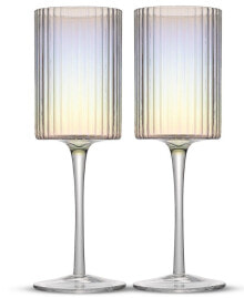 Купить посуда и приборы для сервировки стола JoyJolt: Christian Siriano Chroma Iridescent White Wine Glasses