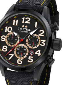 Мужские наручные часы с ремешком Мужские наручные часы с черным текстильным ремешком TW Steel TW978 Boutse Ginionj WTCR Team Spec. Edt. Chrono