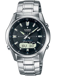 Мужские наручные часы с серебряным браслетом CASIO LCW-M100DSE-1AER Radio Controlled Solar 40mm 5 ATM