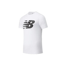 Мужские спортивные футболки Мужская спортивная футболка белая с логотипом New Balance MT03919WT