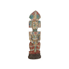 Sculpture Romimex Yellow Red Green Suar wood 33 x 157 x 33 cm Tribal