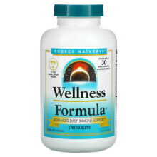 Растительные экстракты и настойки Source Naturals, Wellness Formula, Advance Daily Immune Support, 180 Tablets