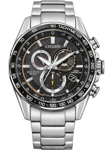 Мужские наручные часы с серебряным браслетом Citizen CB5914-89E Eco-Drive Funkuhr 44mm 20ATM