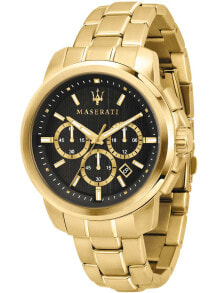 Мужские наручные часы с браслетом Мужские наручные часы с золотым браслетом Maserati R8873621013 Success chronograph 44mm 5ATM