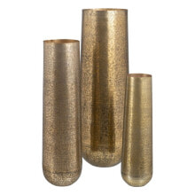 Set of 3 Vases Golden Aluminium