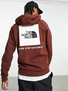 Men's Hoodies the North Face – Raglan Redbox – Kapuzenpullover in Braun mit Rückenprint