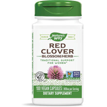 Растительные экстракты и настойки Nature's Way Red Clover Blossom and Herb Красный клевер для здоровья женщин 400 мг 100 вегетарианских капсул