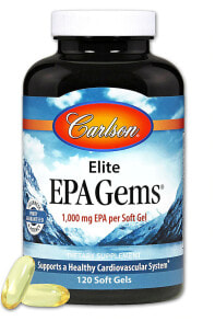Рыбий жир и Омега 3, 6, 9 carlson Elite EPA Gems  ЭПК для здоровья сердечно-сосудистой системы 1000 мг  120 гелевых капсул