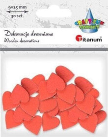 Titanum Wooden hearts 9x15mm red 30pcs