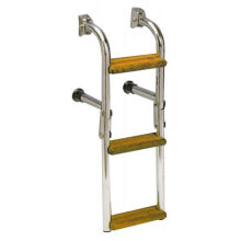 Купить палубное оборудование OEM MARINE: OEM MARINE 3030204 Stainless Steel/Wood 4 Steps Ladder