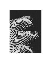 Trademark Global fab Funky Palm Leaf 1, White on Black Canvas Art - 19.5