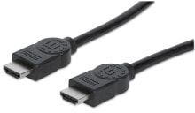 Компьютерные разъемы и переходники manhattan 308434 HDMI кабель 15 m HDMI Тип A (Стандарт) Черный