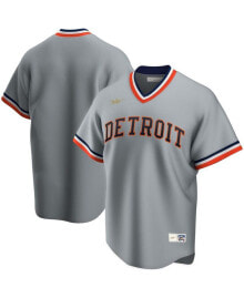 Nike men's Gray Detroit Tigers Road Cooperstown Collection Team Jersey