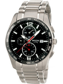 Мужские наручные часы с серебряным браслетом Boccia 3767-02 mens watch chronograph titanium 41mm 10ATM