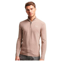 SUPERDRY Essential Embroidered Henley Half Zip Sweater