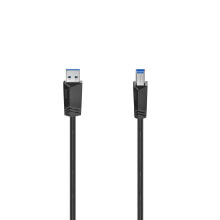 Hama 00200625, 1,5 м, USB A, USB B, USB 3,2 поколения 1 (3,1 поколения 1), 5000 Мбит/с, Черный