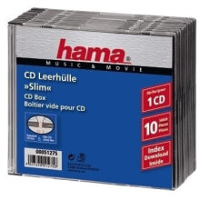 Hama CD Slim Jewel Case, pack 10 1 диск (ов) Прозрачный 00051275