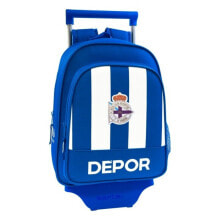 Детские школьные рюкзаки и ранцы для мальчиков школьный рюкзак для мальчиков R. C. Deportivo de La Corua с колесиками, синий цвет, (27 x 10 x 67 cm)