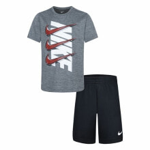 Children's Sports Outfit Nike Dropset Black Grey 2 Pieces