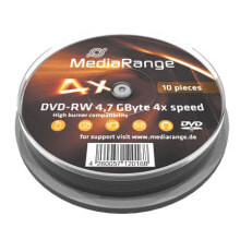 MediaRange MR450 чистый DVD 4,7 GB DVD-RW 10 шт