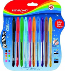 Keyroad Długopis klasyczny KEYROAD ball pen soft jet, 0,7mm, 1 0szt., blister, mix kolorów