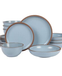 Elite Lagos Double Bowl-16 Piece Dinnerware Set,  Service for 4