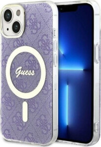 Guess Guess 4G MagSafe - Etui iPhone 14 (Purpurowy)