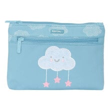 SAFTA With Two Big Cremalleras Easy To Clean Preschool Cloud Pencil Case