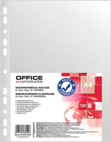 Школьный файл или папка Office Products Koszulki na dokumenty, PP, A4, krystal, 30mikr., 100szt.